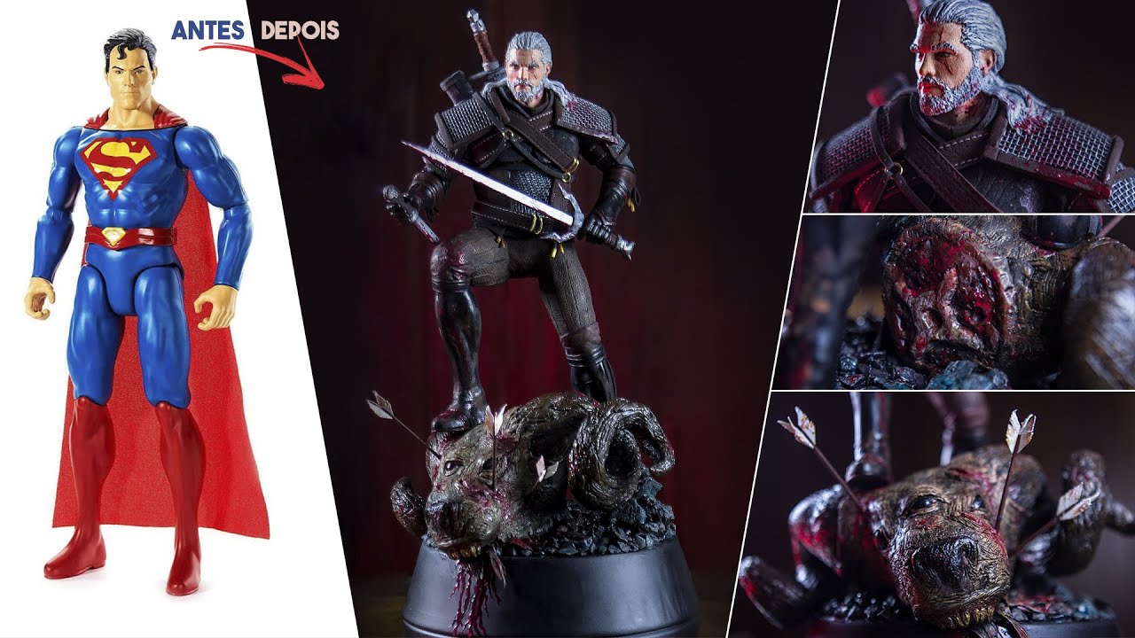 Geralt of Rivia - The Witcher | Toy Makeover  (Customizando boneco do Superman) | Criassauro