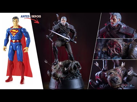 Geralt of Rivia - The Witcher | Toy Makeover  (Customizando boneco do Superman) | Criassauro