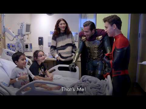 Spider-Man Cast Tom Holland, Zendaya, Jake Gyllenhaal Surprises Kids at Children