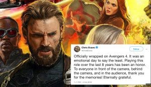 Fans React Emotionally To Chris Evans’ Farewell Tweet