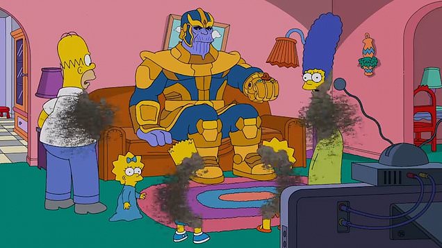 MCU Villain Thanos Dusts ‘The Simpsons’ Away