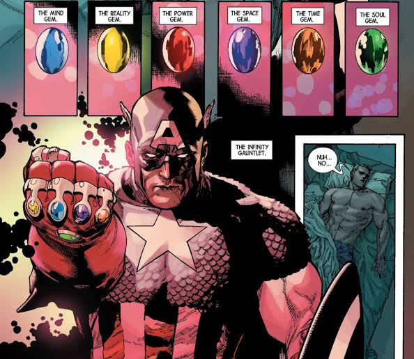 (Captain America Wielding The Infinity Gauntlet- From Marvel Comics)