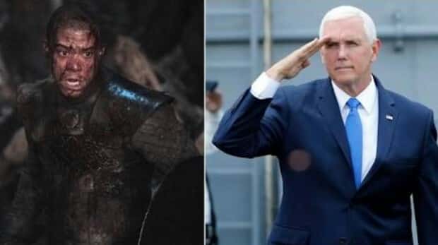 Grey worm yells Mike Pence during shoots
