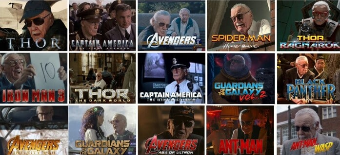 Stan Lee in various Marvel movie cameos