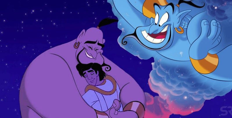 Genie in Disney Animated Aladdin Movie