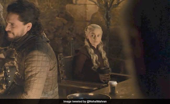 Someone left a Starbucks coffee cup in one of the scenes in Game Of Thrones