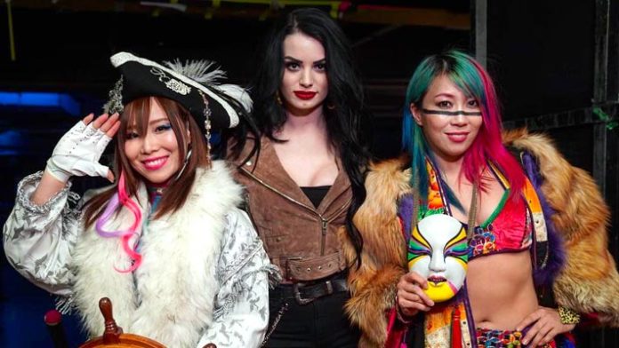 Paige with Asuka and Kairi Sane