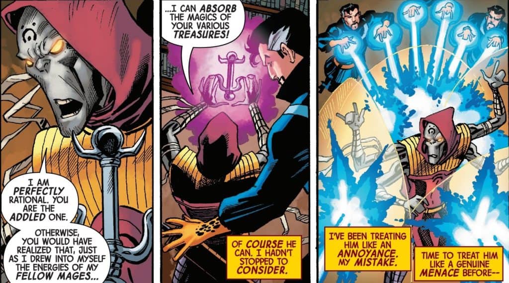 Zoloz steals Dr. Strange's magic items. Pic courtesy: comics watch