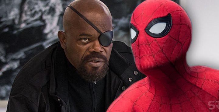 Nick Fury and Spider Man in Far From Home