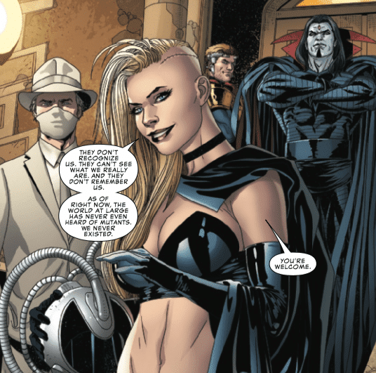 Emma frost erases mutants from human's minds. Pic courtesy: adventuresinpoortaste.com