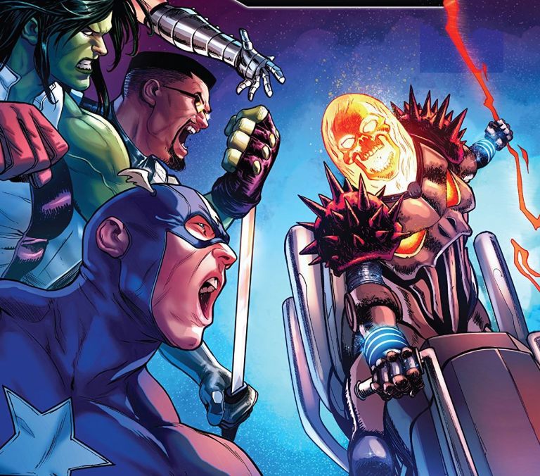 The Avengers Take On The Cosmic Ghost Rider From Another Reality In Avengers #24