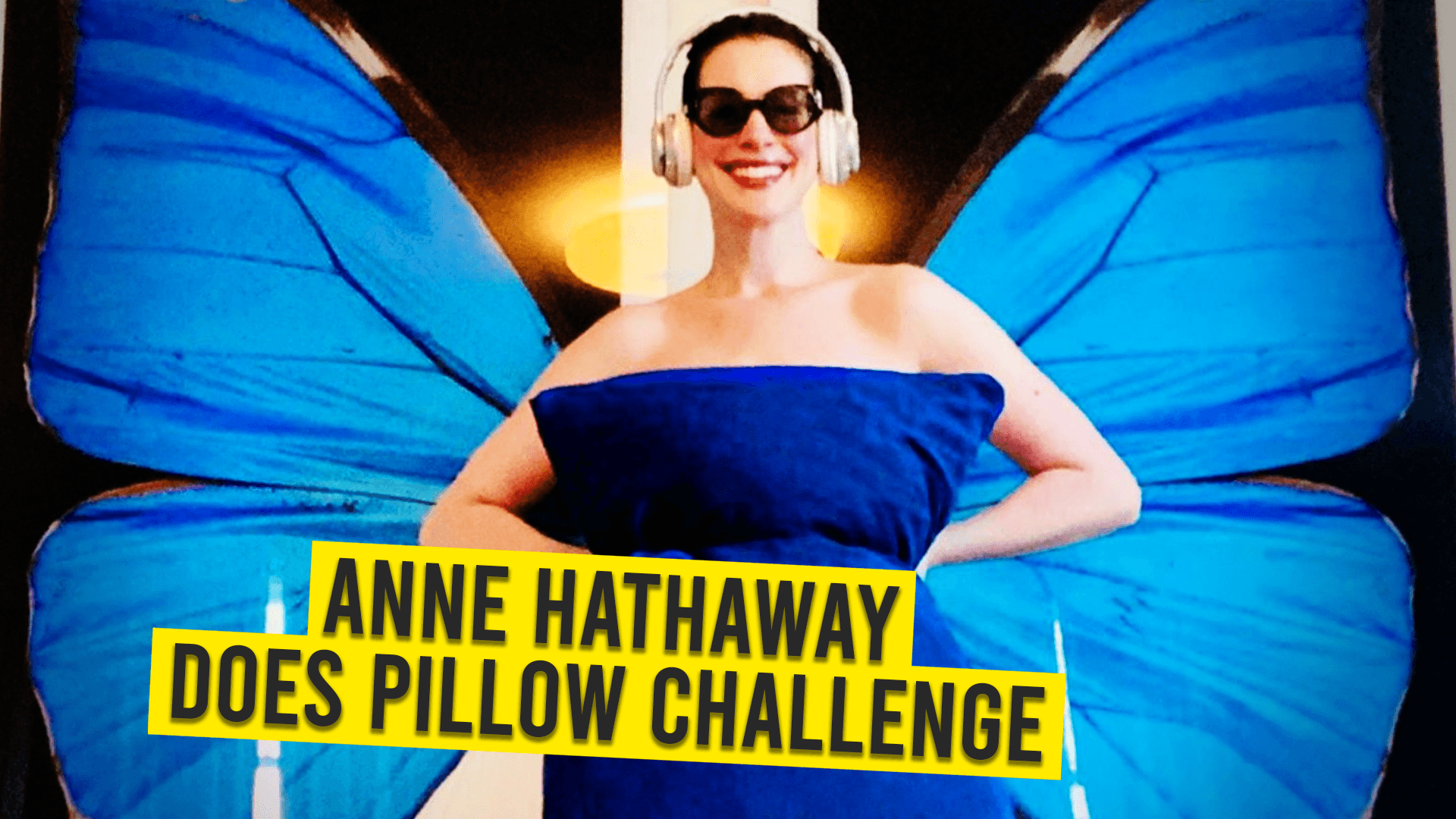 Anne Hathaway Does Pillow Challenge