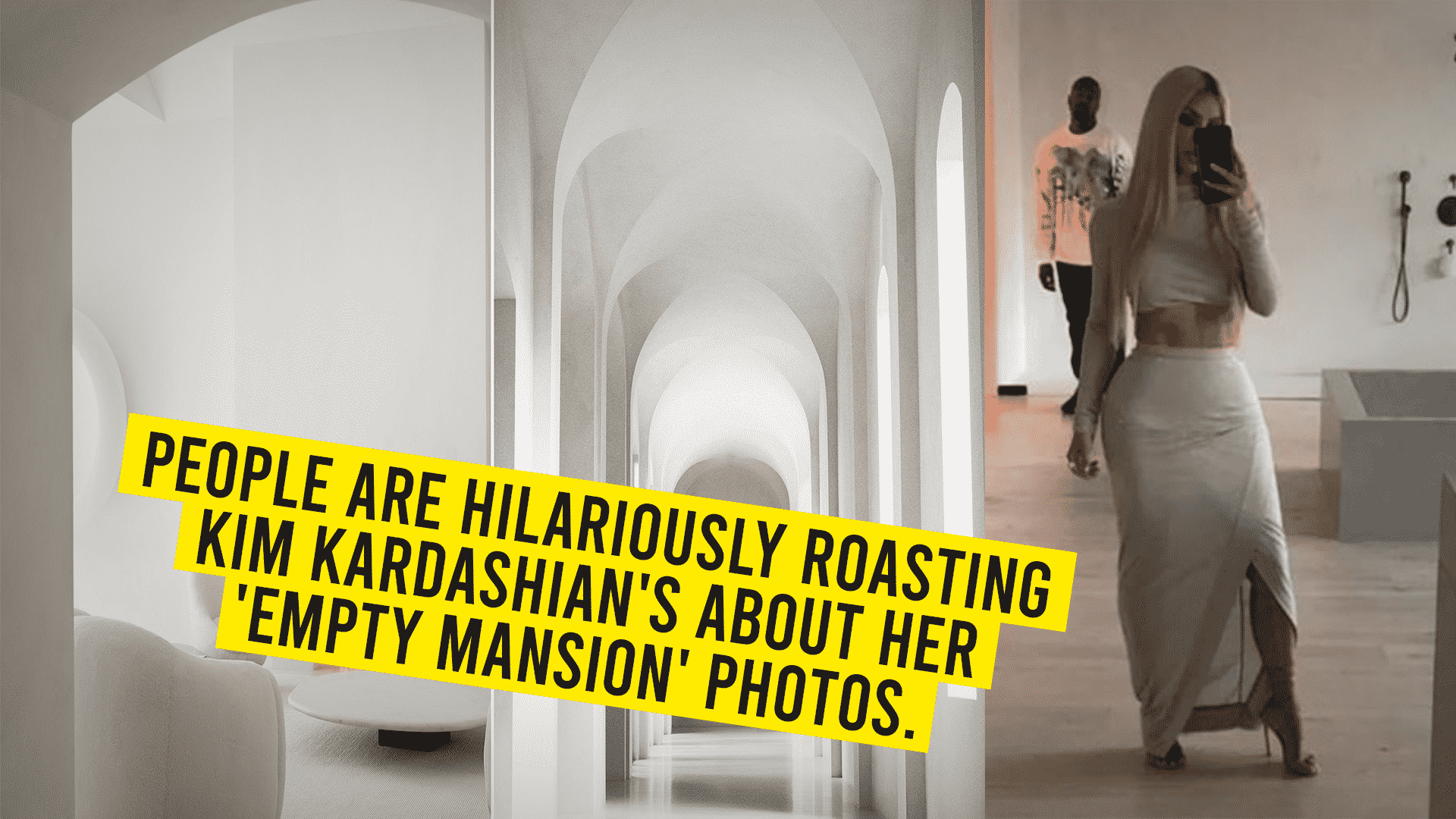 People Are Hilariously Roasting Kim Kardashian’s About Her ‘Empty Mansion’ Photos.