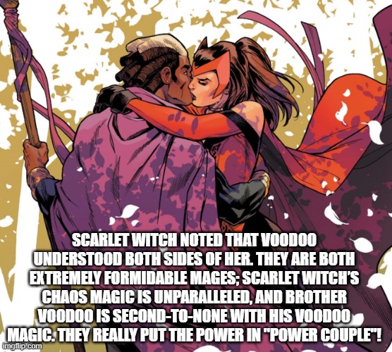 Scarlet Witch kissing Brother Voodoo
