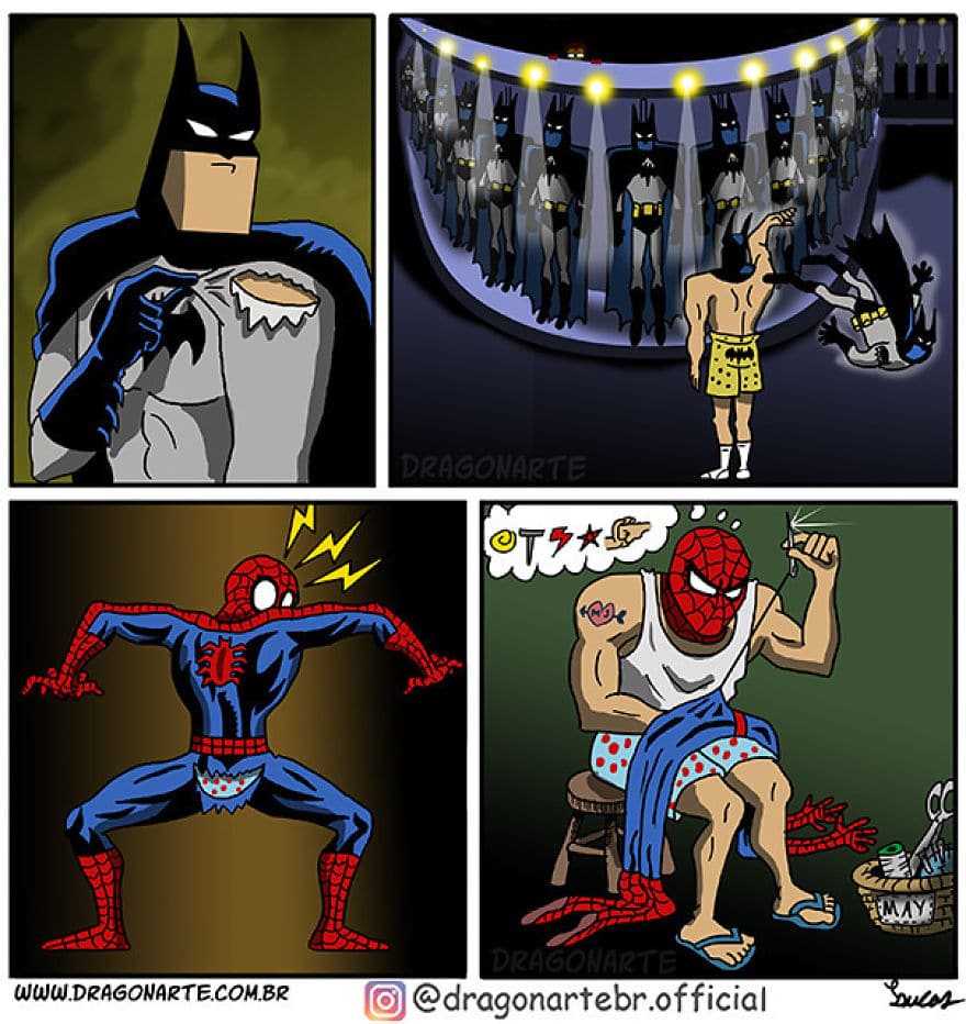Artist shows the daily lives of our favorite superheroes and the result is hilarious 5e901c9fe05ec 880