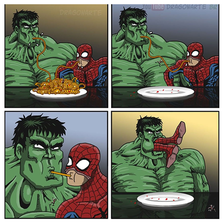 Artist shows the daily lives of our favorite superheroes and the result is hilarious 5e901cff509c3 5e9050c51b337 880