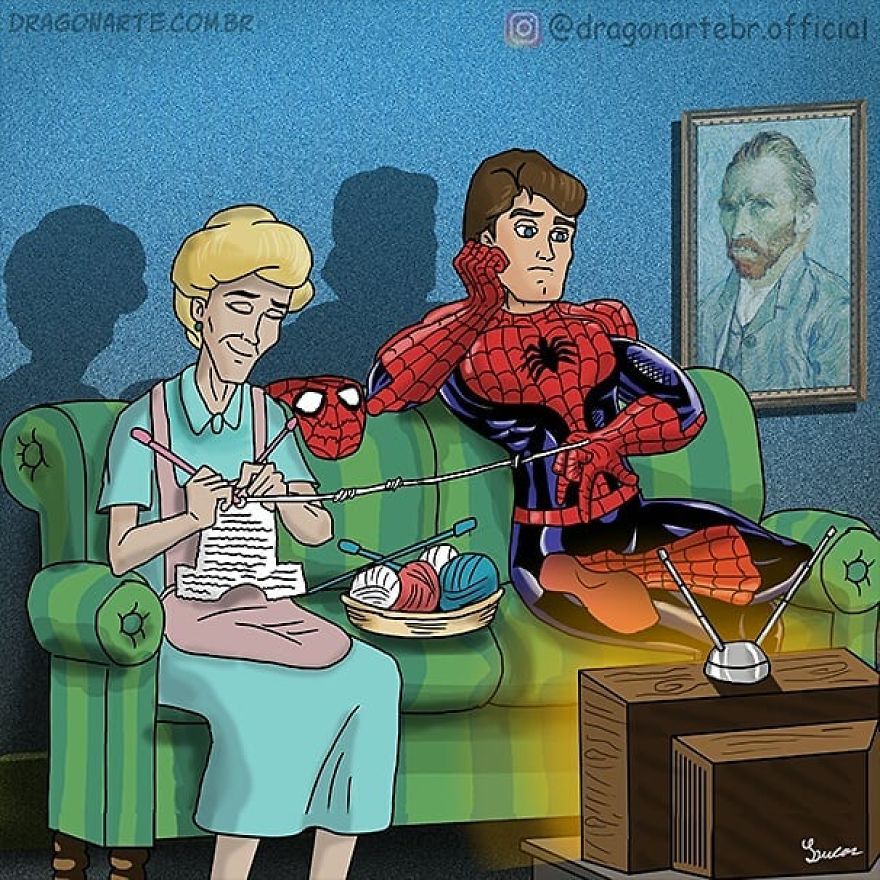 Artist shows the daily lives of our favorite superheroes and the result is hilarious 5e901f035a114 880