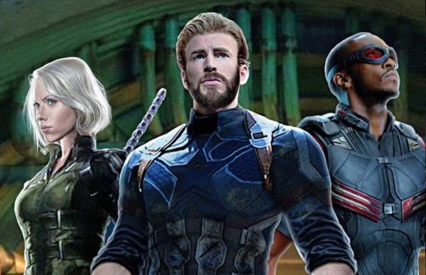 Infinity War promo art Black Widow Captain America Falcon
