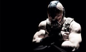 Bane played by Tom Hardy in Dark Knight Rises
