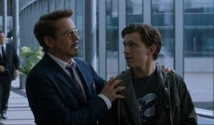 Tony Stark and Peter Parker in Homecoming