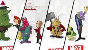 An Artist Did A Crossover Of The Hanna-Barbera and Marvel Universes And Made These 14 Superb Outlines Drawings