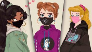 Artist Draws Disney Princesses Wearing Masks To Make People Aware Of ...