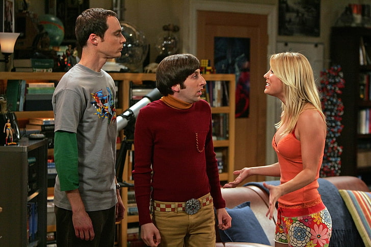 Kaley Cuoco, Jim Parsons and Simon Helberg on The Big Bang Theory