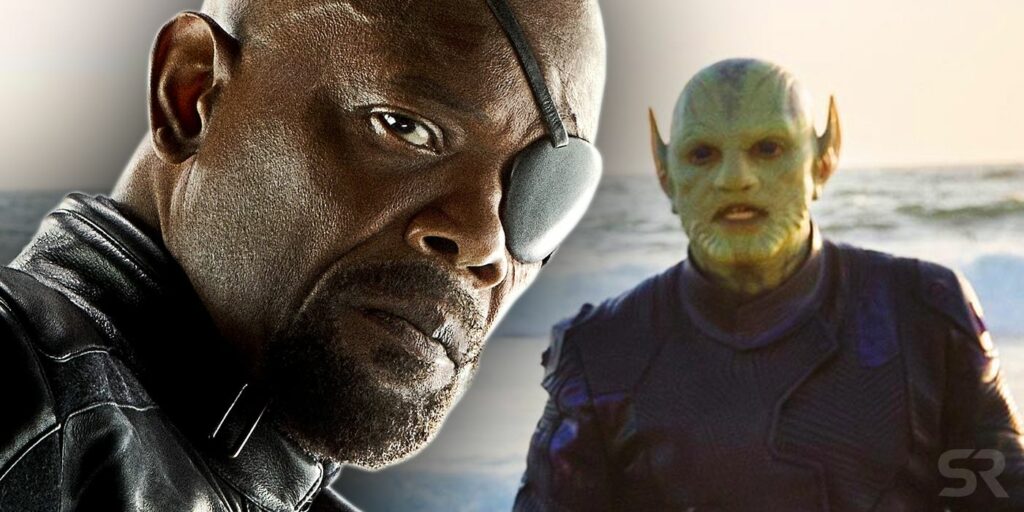 Nick Fury as Skrull in Far From Home