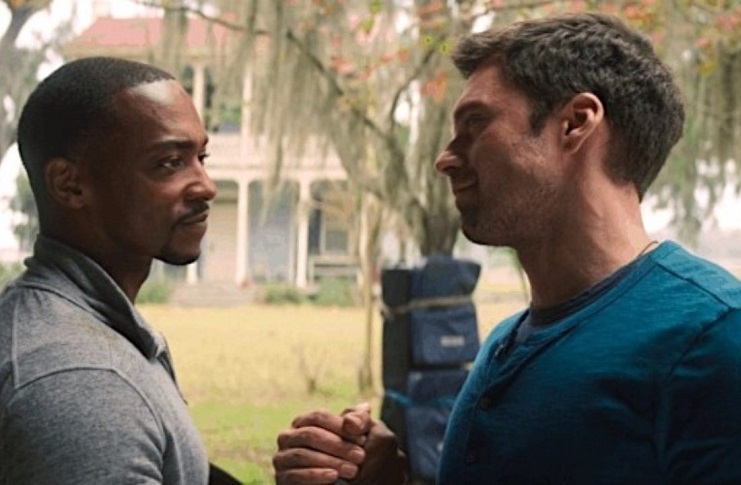 Just like in movies, Sebastian Stan and Anthony Mackie share a fun relationship