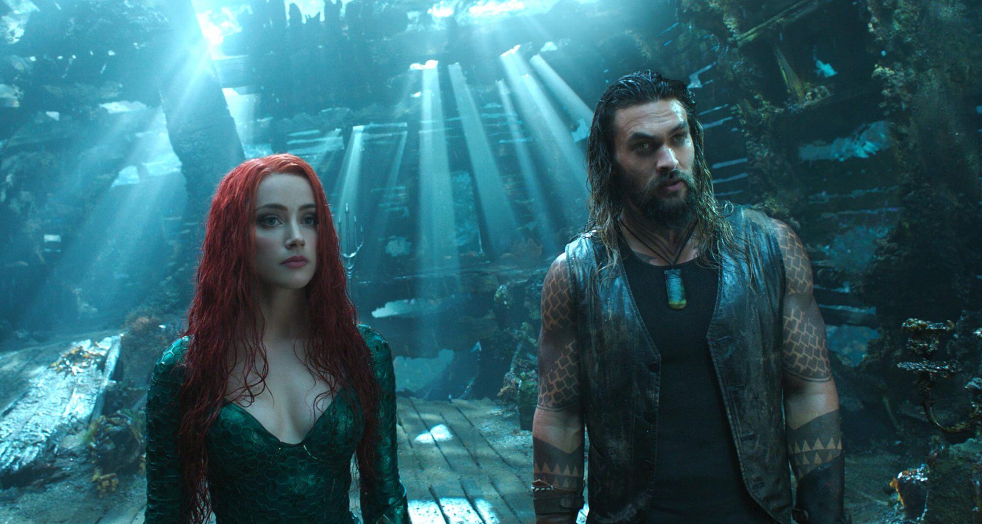 Amber Heard as Mera and Jason Momoa as Aquaman in Aquaman