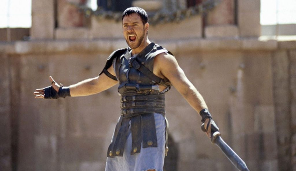 Russell Crowe as Maximus in the movie Gladiator 