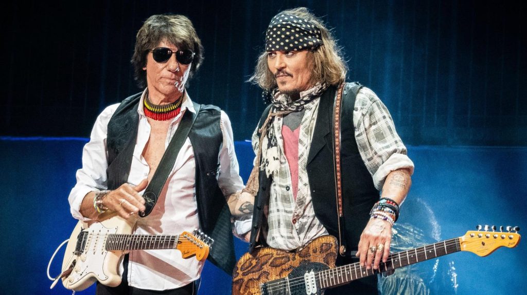 Jeff Beck and Johnny Depp performing live at the Royal Albert Hall