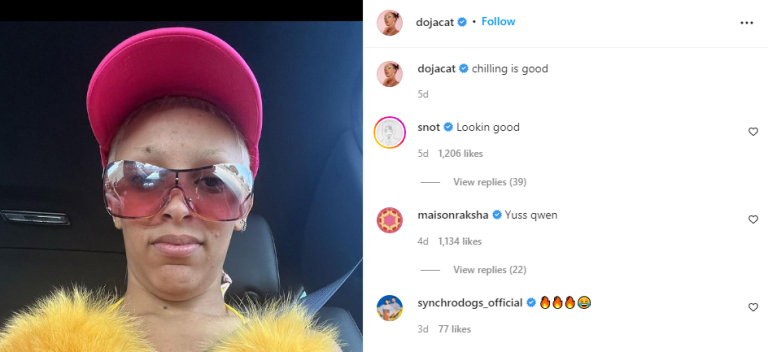 'Are You Dreaming or Are You Creaming?': Doja Cat Shares Makeup Free