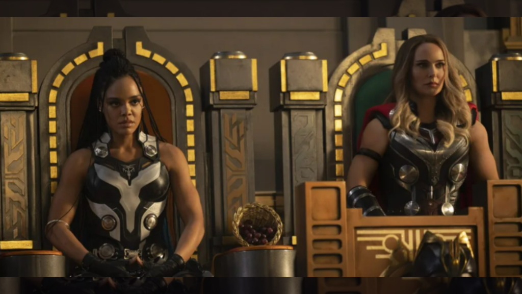 Natalie Portman's Mighty Thor and Tessa Thompson's Valkyrie in Thor: Love and Thunder