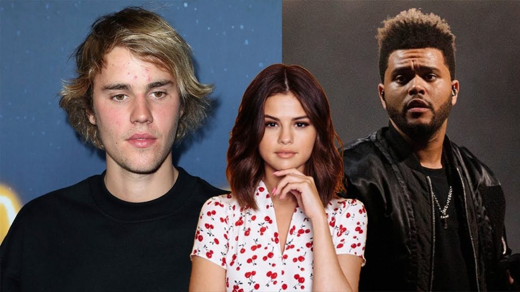 Justin Beiber, Selena Gomez, The Weeknd