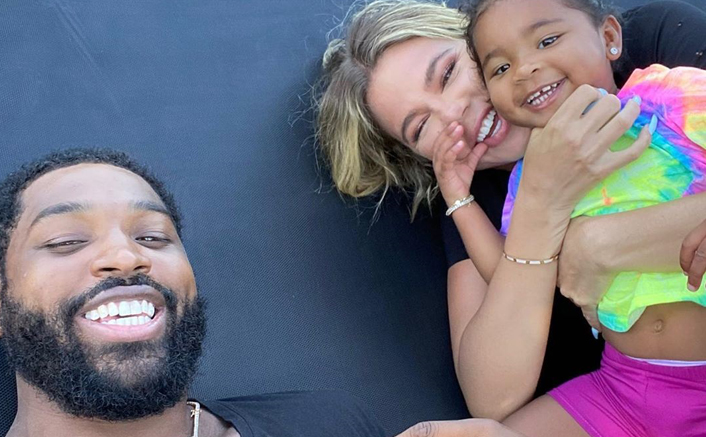 Khloe and Tristan with their first daughter.