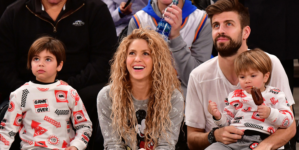 Shakira and Pique with their kids
