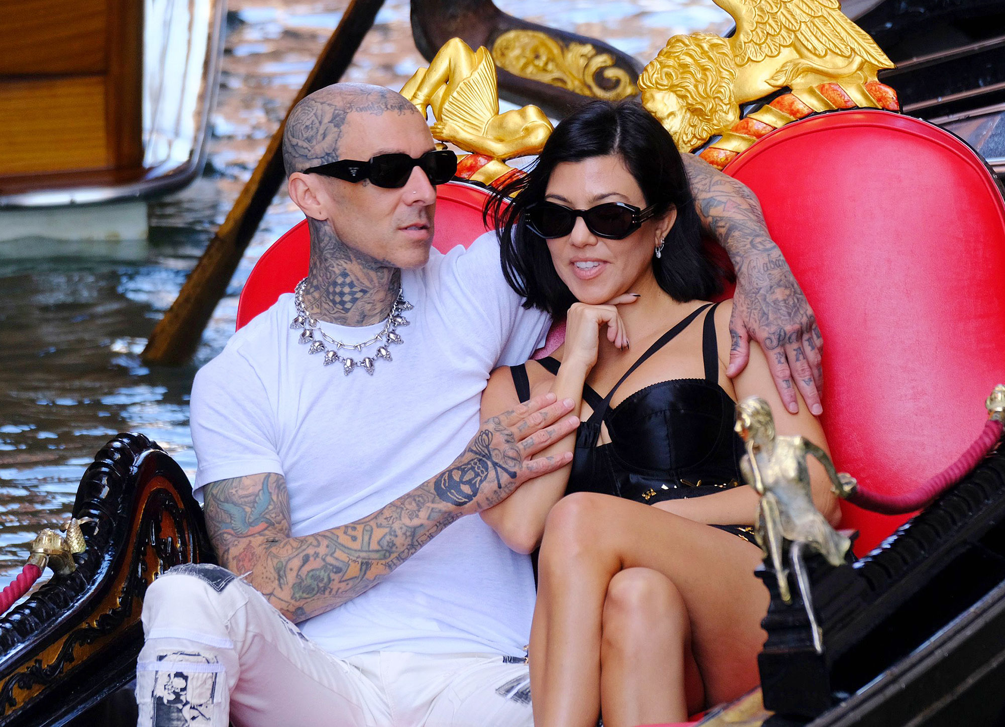 Kourtney Kardashian and Travis Barker in Venice