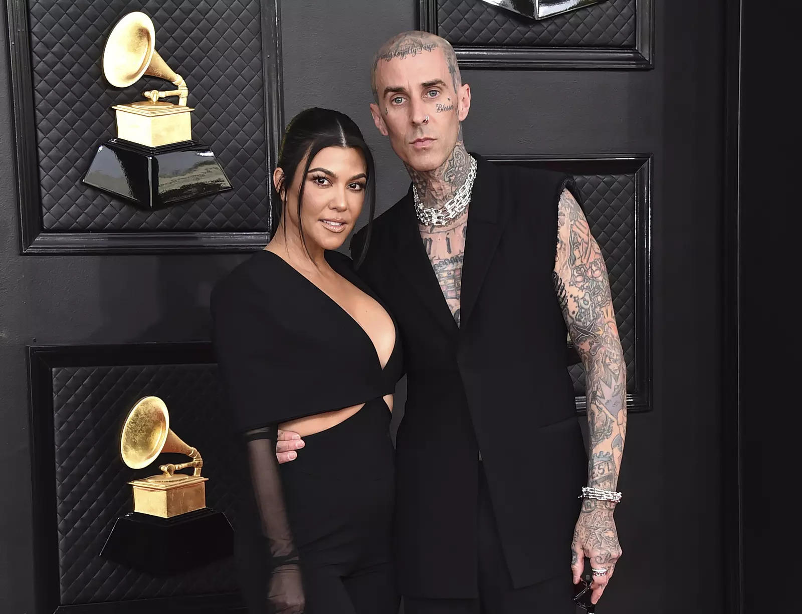 Kourtney Kardashian and Travis Barker at the Grammys