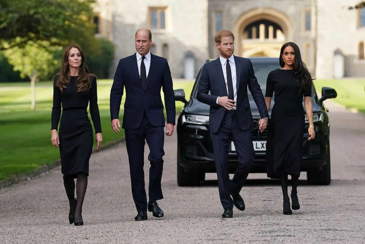 Kate Middleton, Prince William, Prince Harry and Meghan Markle at the Windsor walkabout ceremony