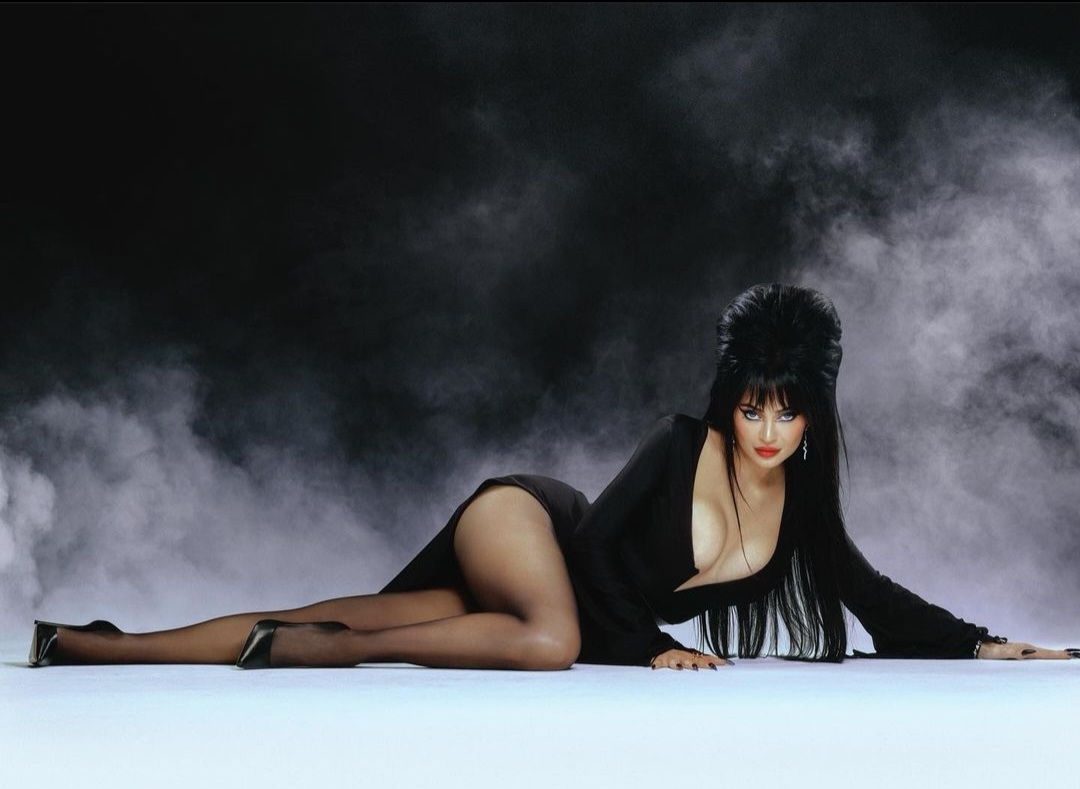 Kylie Jenner as Elvira for Halloween