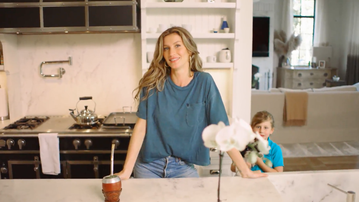 Gisele Bundchen giving a tour of her home