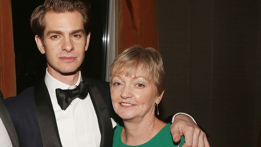 Andrew Garfield with his late mother Lynn