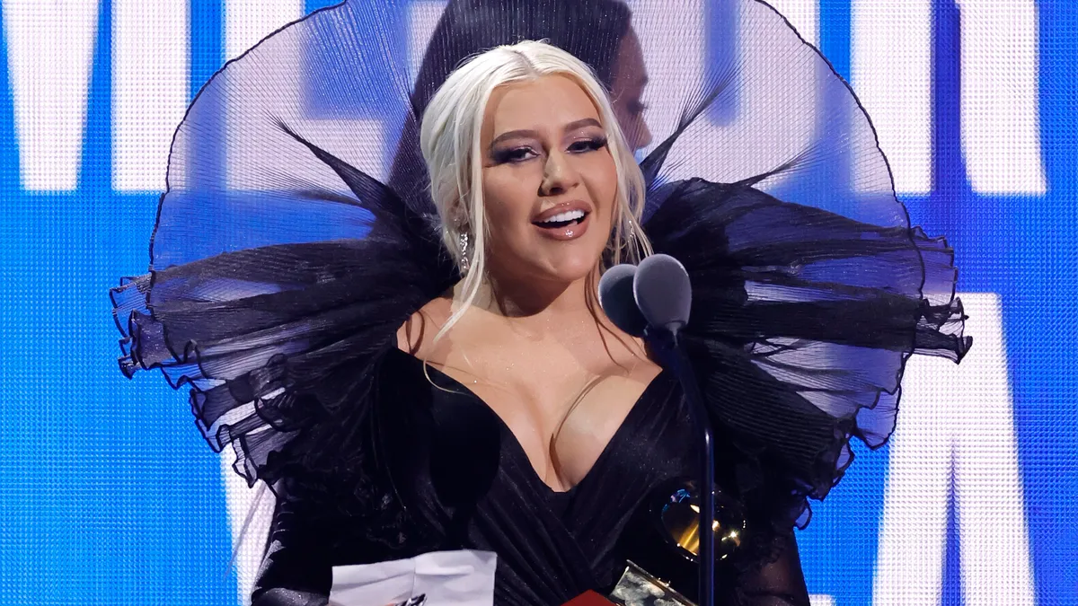 Christina Aguilera winning the Latin Grammys