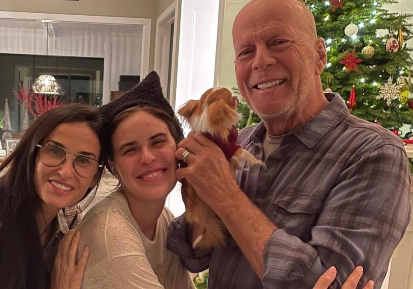 Demi Moore and Bruce Willis with their daughter