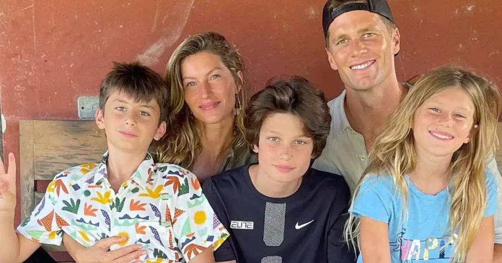 Gisele Bundchen and Tom Brady with their kids