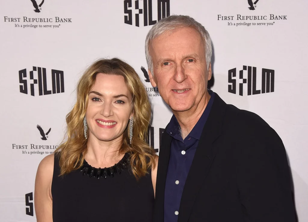 Winslet with Director James Cameron