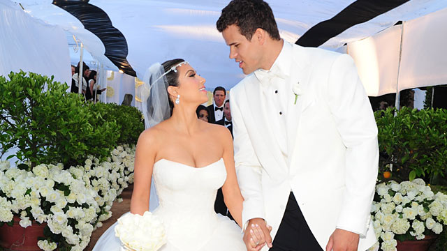 Kim Kardashian and Kris Humphries during their wedding