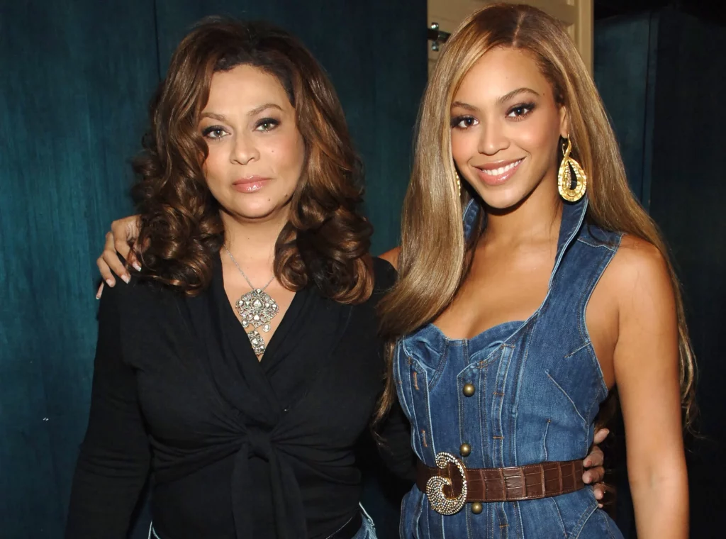 Beyoncé with her mom Tina-Knowles-Lawson