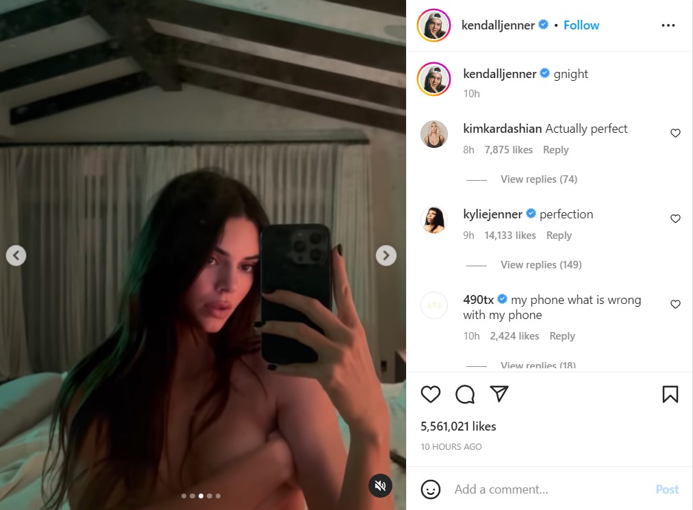 Kendall Jenner IG post